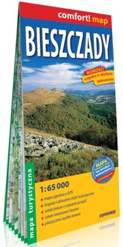 Bieszczady; laminowana mapa turystyczna 1:65 000