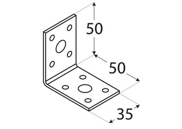 KL1 УГОЛ СТОЛЯРНЫЙ СОЕДИНИТЕЛЬНЫЙ 50x50x35 10 шт.