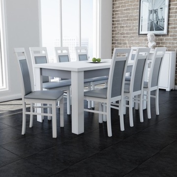 комплект для гостиной стол 80x160 до 200 + 8 стульев