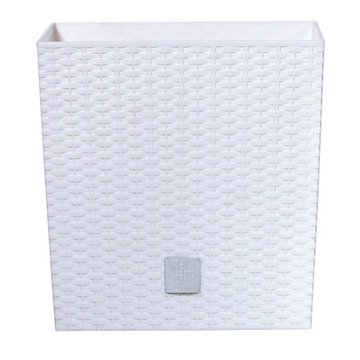 БОЛЬШОЙ УЛИЧНЫЙ ЦВЕТОЧНЫЙ ЦВЕТОК ИЗ РОТЕГА, БЕЛЫЙ, С КРЫШКОЙ ДЛЯ ТЕРРАСЫ