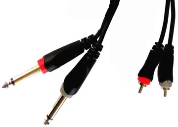 Аудиокабель ROXTONE 2x Jack 6,3 м - 2x RCA/3 м