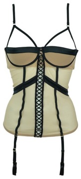 INTIMISSIMI BUSTIER GORSET BIUSTONOSZ USZTYWNIANY OZDOBNY SATYNA CEKINY 80B  14587348830 