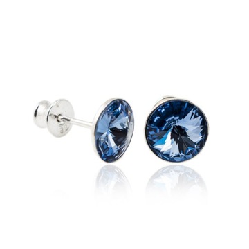 Kolczyki ENGELKE SWAROVSKI niebieskie oczka blue