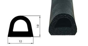 Уплотнитель для окон, дверей и окон D 12х10мм