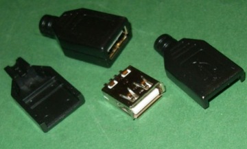 Разъем USB типа A, установленный на кабеле + крышка (0296