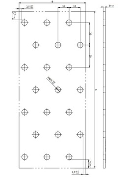 PP15 ПЕРФОРИРОВАННАЯ ПЛИТА ПЛОСКИЙ СОЕДИНИТЕЛЬ OC 100x300