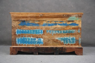 Skrzynia Drewniana Ława Lite Drewno Kolorowa AVADI