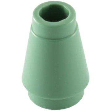 04019 LEGO 4589b stożek 1x1 rowek, sand green 1szt