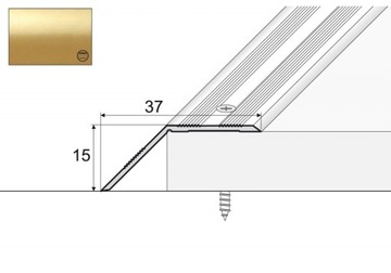 Kątownik dylatacyjny A39, 180cm ZŁOTO 15x37mm