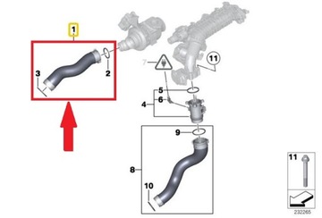ШЛАНГ ТУРБОИНТЕРКУЛЕРА BMW 1 11617797480