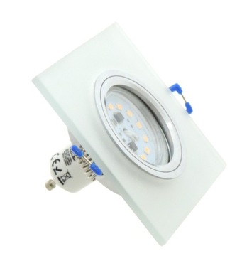 OPRAWA OPRAWKA SZKLANA SPOT SREBRNA GU10 + 5W LED