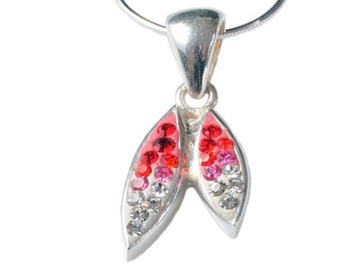 VERSIL wisior cyrkonie Swarovski liść SREBRO 925