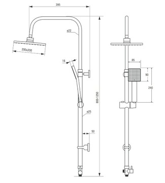 фото ориг. №2, Shower column, raincoat floks adjustable height
