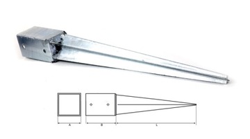 PODSTAWA SŁUPA KOTWA WBIJANA120x120x750mm WSPORNIK