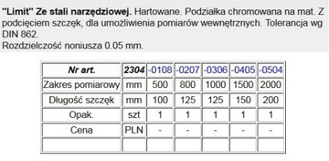 SUWMIARKA WARSZTATOWA Z PRECYZYJNĄ REGULACJĄ 500MM*100MM