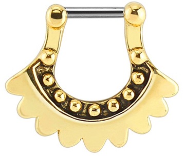 KOLCZYK DO NOSA SEPTUM 1,2mm ZŁOTY