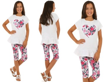 Legginsy 3/4 getry NADRUKI rybaczki 152-158 KROPEK