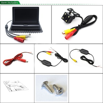 КОМПЛЕКТ БЕСПРОВОДНОГО МОНИТОРА 4,3 ДЮЙМА + КАМЕРА ЗАДАЧИ