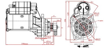 Стартер URSUS C-385 ZETOR 8011 УСИЛЕННЫЙ 24В