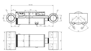 ГИДРАВЛИЧЕСКИЙ ЦИЛИНДР СМТ1ПЛ 90x45x650 L=905