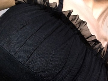 KIKIRIKI crop TOP NA RAMIĄCZKACH 36 S 34 XS CZARNY