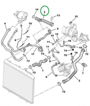OE PEUGEOT 1351VF Шланг системы охлаждения