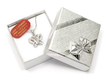 Srebrny ROD. naszyjnik i kolczyki MOTYLE,łańcuszek