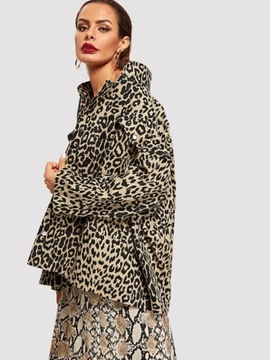 Kurtka parka płaszczyk w panterkę cętki leopard