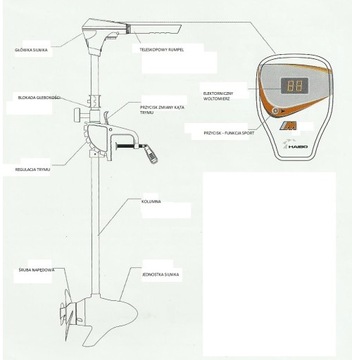 HAIBO M200 100LBS 24В ЭЛЕКТРИЧЕСКИЙ ПОДВЕСНОЙ МОТОР