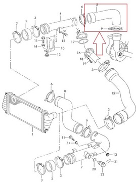 КАБЕЛЬ ТУРБО ИНТЕРКУЛЕРА VW LT 2.8TDI 2D0145828H