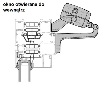 Siłownik okienny GIESSE wysuw łańcucha 360mm szary