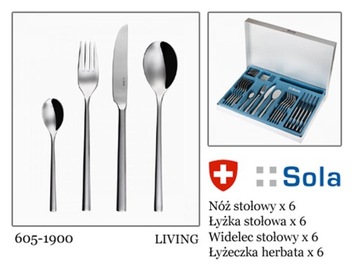 Sztućce 24el Living Elite SOLA Szwajcaria 4mm !!!