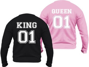 Bluza KING QUEEN bluzy dla zakochanych PAR kpl XXL