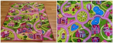 Игровой коврик городская улица + дорожные знаки, водонепроницаемый, разноцветный, 130х100см