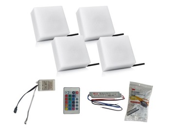 4x Świecąca Kostka Brukowa LED 14x14 RGB
