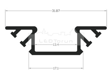 Светодиодный профиль угловой TECH-LIGHT черный П7-1 2м