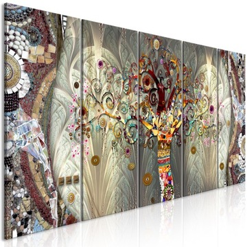 OBRAZ DRZEWO ŻYCIA KLIMT 5cz 200x80cm l-A-0032-b-m