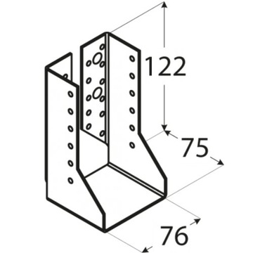 ПОДВЕСКА ДЛЯ БАЛКИ WBZ23, ИЗОГНУТЫЙ СОЕДИНИТЕЛЬ 76x122 СЕРТИФИКАТ