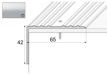 Kątownik aluminiowy A32, 180cm SREBRO 42x65mm