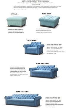 CHESTERFIELD PUFA 90x90 King элегантный КОМПЛЕКТ