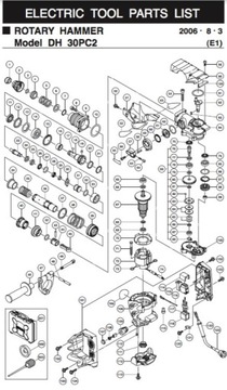 Hitachi молотковый ротор 220 230 В DH 30PC2 360768E