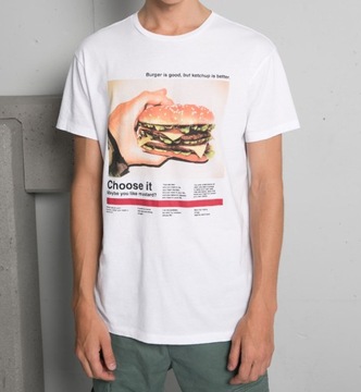 BERSHKA Koszulka T-shirt hamburger r.M Okazja!
