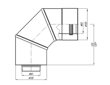 Угловой переходник 90° Ariston 60/100 с отводом конденсата