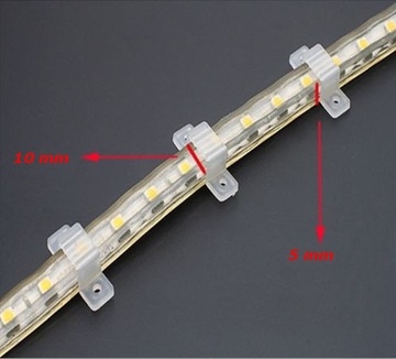 ДЕРЖАТЕЛЬ СВЕТОДИОДНОЙ ЛЕНТЫ 230В КРЕПЛЕНИЕ НА ЗАЖИМЕ 10мм 2 шт.