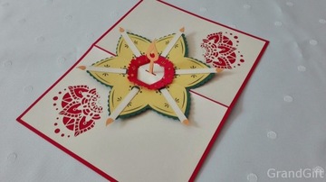 Kwiat Diwali Mandala, Kartka 3d Święto Światła