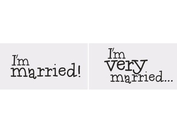 Zabawne tabliczki do zdjęć I'M VERY MARRIED 2 szt