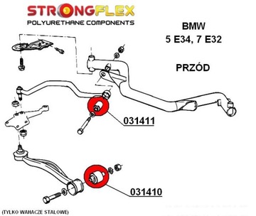 САЙЛЕНТБЛОК ПЕРЕДНЕГО РЫЧАГА ПОЛИУРЕТАН BMW 5 E34 7 E32