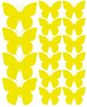 Naklejki na ścianę Motyle motylki 32 szt żółty FV
