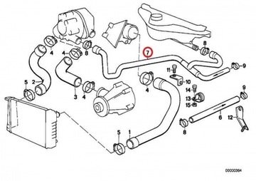 ВОДЯНОЙ ШЛАНГ BMW E34 2.4td 2.5tds ОРИГИНАЛ