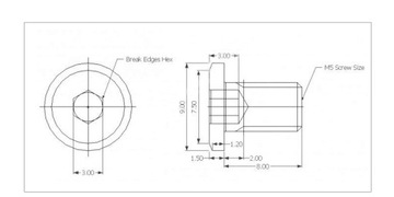 Винт с шестигранной головкой с плоской головкой M5x10mm-10